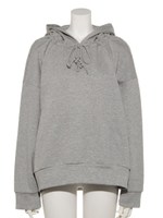 DRAWSTRING NECK HOODY/GRAY