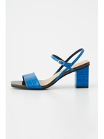 ENAMEL F／CROCO SANDAL/BLU