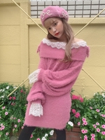 HB lace off shoulder O/P/ダークピンク