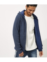 HEAVY WAFFLE ZIP PARKA/NVY