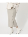 HEM BUTTON KNIT MIDI SKIRT/L/BEG1