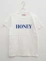 HONEY logoT-shirt/white×blue