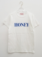 HONEY logoT-shirt/white×blue