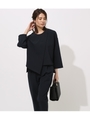 LAYERED IRREGULAR HEM TOPS/NVY