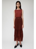 LAYERED TULLE ロングドレス/BRD