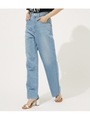 LINEN MIX DENIM WIDE/L/BLU1