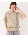 MARK GONZALES マークゴンザレス 別注 総柄 半袖 Tシャツ/ベージュ(052)
