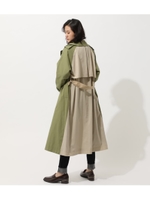 MIX FABRIC TRENCH COAT/柄KHA5