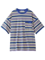 MULTI STRIPE S/S TEE/ブルー