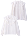 NECK FRILL TOP/ホワイト