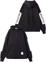 PANELLED HOODIE/ブラック