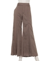 PLEATED FLARE PANTS/BROWN(CHECK)