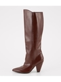 POINTED MIDI BOOTS/BRN