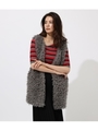 POODLE FUR VEST/GRY