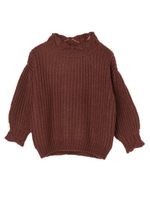 Petit Fleur カギアミハイネックプルオーバー/モカ