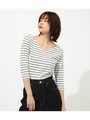RIB 2WAY TOPS/柄WHT5