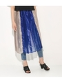 SHEER PLEATS LONGSK/BLU