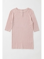 SHELL BUTTON RIB KNIT Tシャツ/L/PNK1