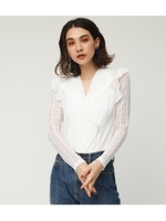 STRIPE FLOWER LACE BL/WHT