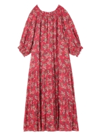 TIERED GATHER DRESS/レッド