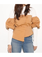 TUCK PUFF OFF SHOULDER TOPS/CAM