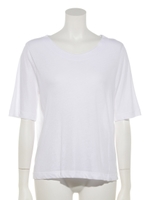[BED&BREAKFAST]Technorama Cotton Linen Crew neck T/WHITE