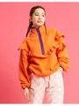 fleece frill top/ORANGE