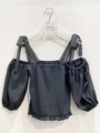 lib ribbon offshoulder cutsewn/black