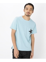 ohcool バックプリント ワンスター 半袖 Tシャツ/ライトブルー(091)