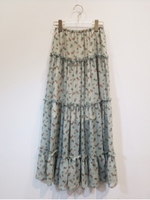 rose tiered skirt/mint