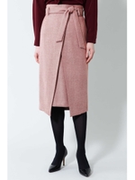 《B ability》ヘリンボーンスリットラップスカート/ボルドーヘリンボーン1(071)