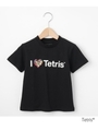 【100cm〜150cm】【パパおそろい】Tetris(R)Ｔシャツ/ブラック(319)
