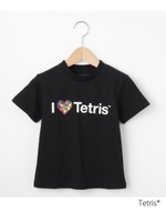 【100cm〜150cm】【パパおそろい】Tetris(R)Ｔシャツ/ブラック(319)