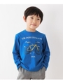 【100〜150cm】自転車プリントロングTシャツ/ブルー(092)