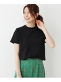【42(LL)WEB限定サイズ】PERUVIAN PIMA クルーコットンＴシャツ/ブラック(019)