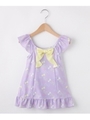 【90-130cm/UVカット/】フリルリボン スイムワンピース/ライトパープル(181)