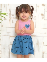 【ANAPKIDS】デニムプリントドッキングワンピース/ピンク(008)