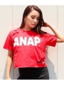【ANAP】ANAPロゴダメージクロップドＴシャツ/レッド(025)