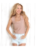 【ANAP】デザイン編みバッククロストップス/ベージュピンク(047)