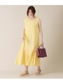 【AULI】 裾タックリネンワンピース/イエロー(024)