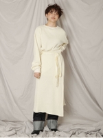 【Ca】ワッフルレイヤードデザインワンピース/O.WHT