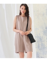 【Factor=】リネンハーフロンパース/ベージュ(005)