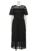 【Je super】レース＆シフォンフリルドレス/ブラック