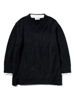 【Joel Robuchon & gelato pique】 HOMME 'カシミヤMIXスムーズィー'プルオーバー/BLK