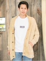 【Kahiko】コットンニットMEN'Sカーディガン/ベージュ