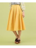 【Lサイズあり】ミモレ丈プリーツスカート/レモンイエロー(031)