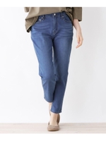 【S-3L】クロップドデニムスキニーパンツ/ブルー(092)