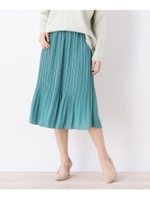 【S-3Lまで/ママスーツ/入卒】プリーツスカート/グリーン(022)