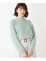 【S-LLまで】ラメ畦ガーター切り替えプルオーバー/ライトグリーン(021)