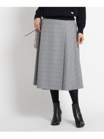 【S~Lサイズあり、洗える】チェック裏起毛ラップ風スカート/ネイビー(293)